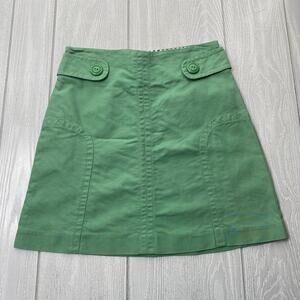 Sitwell Women's Seafoam Green Cotton Retro Style A-Line Mini Skirt Size 2